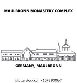 Germany, Maulbronn, Maulbronn Monastery Complex line icon concept. Germany, Maulbronn, Maulbronn Monastery Complex linear vector sign, symbol, illustration.