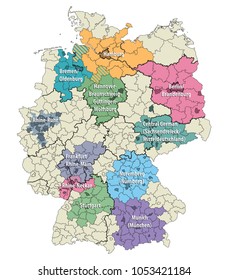 Germany metropolitan regions vector map