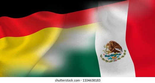 Germany Mexico national flag soccer ball