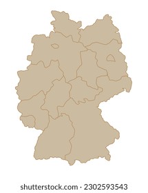 Germany minimalist brown beige vector map. 