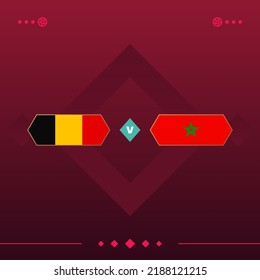 germany, morocco world football 2022 match versus on red background. vector illustration.