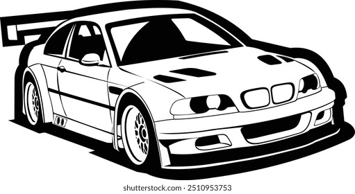germany motorsport banned car fast iconic monochrome vector art isolated