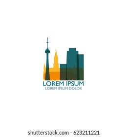 Germany Munich  modern hip city landscape skyline panorama vector flat logo