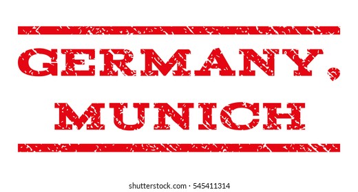 Germany, Munich watermark stamp. Text caption between horizontal parallel lines with grunge design style. Rubber seal stamp with unclean texture.