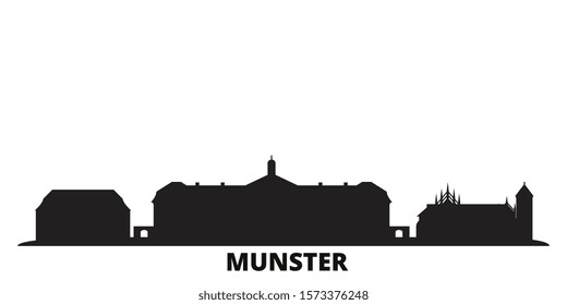 Germany, Munster city skyline isolated vector illustration. Germany, Munster travel black cityscape