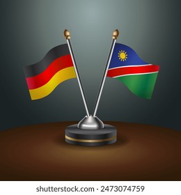 Germany and Namibia table flags relation with gradient backgrund. Vector Illustration