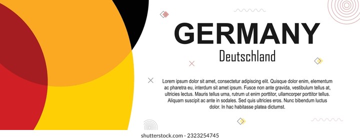 Germany nation banner abstract background, flag colors combination, suitable for national celebrations and festivals, red, black and yellow color geometric design with shapes, copy space for text