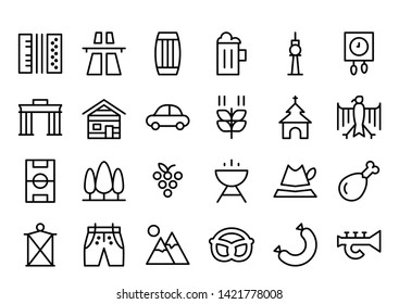 Germany Nation Line Icon Set