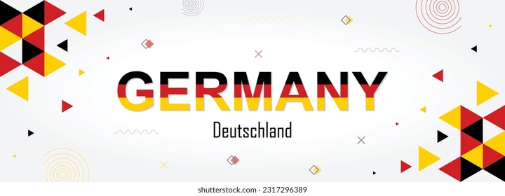 Germany nation unity day banner abstract background, flag colors combination, suitable for national celebrations and festivals, red, black and yellow color geometric design with shapes
