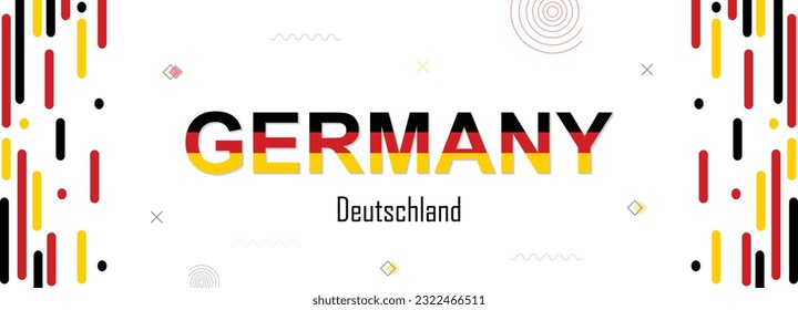 Germany nation unity day banner abstract background, flag colors combination, suitable for national celebrations and festivals, red, black and yellow color geometric design with shapes