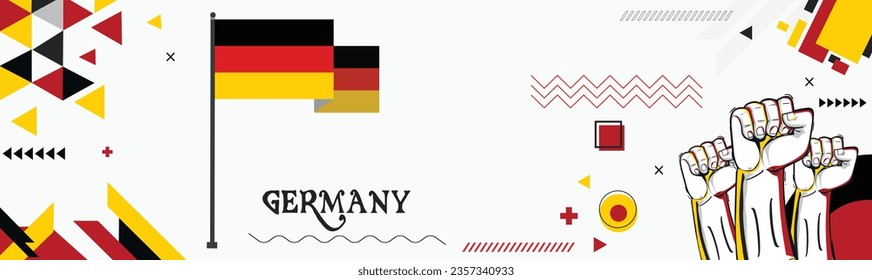 Banner del día nacional de ALEMANIA Abstracto celebración decoración geométrica diseño de arte gráfico fondo web, ilustración del vector de bandera