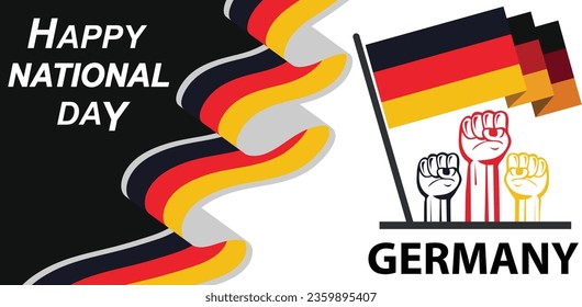 Germany National day or Deutschland banner with retro abstract geometric design,Red yellow black colors Creative banner design..eps