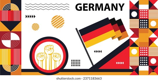 Germany national day Deutschland banner with flag colors, German people independence day banner design vector background..eps