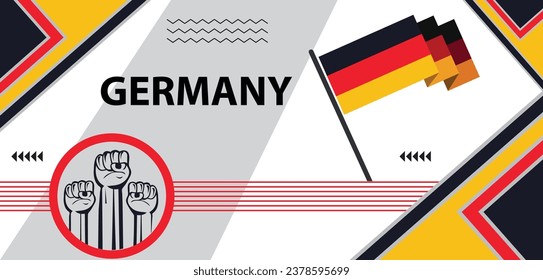 Germany national day Deutschland banner, German people. Sports Games Supporters ,geometric abstract national day background design..eps