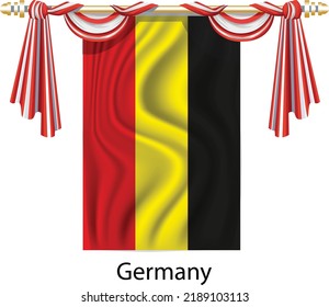 GERMANY NATIONAL FLAG 3D VECTOR ILLUSTRATION