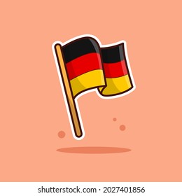Ilustración de vectores de caricaturas de bandera nacional de Alemania. Bien utilizado para adhesivo, logotipo, icono, cliente, etc. - Vector EPS 10