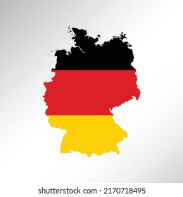 Germany national flag in the country map vector.