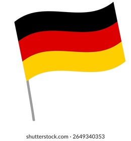 Germany national flag flutters with flagpole