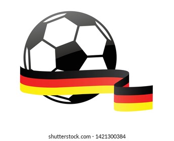 Germany national flag football icon . German football championship banner. Simple vector German flag  