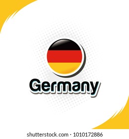 Germany National Flag Icon Vector Design. Circle logo of germany national flag