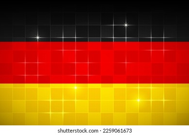 Germany National Flag Rectangle 3:2 Ratio Chessboard Digital Neon Grid Square Brick Design Backdrop Background