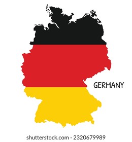 Germany National Flag Shaped as Country Map