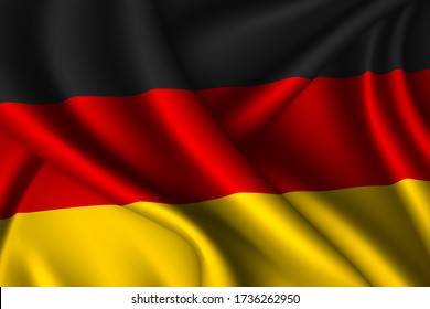 Germany national flag of silk. Vector fabric texture