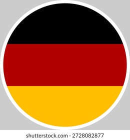 Ilustración vectorial nacional de la bandera de Alemania en forma de círculo, diseño de alta calidad
