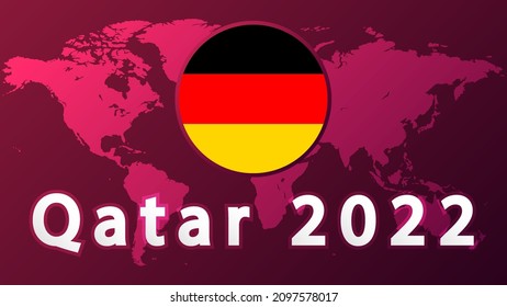 Germany national football team .2022 football competition vector design. Not official logo qatar 2022. .Football Tournament, Football Cup, Background Design Template, Vector Illustration, 2022