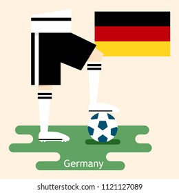 Germany, national soccer Jerseys and flag, flat design