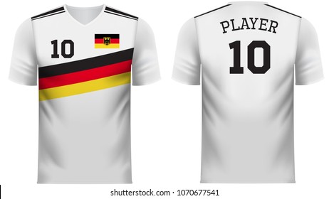 Germany national soccer team shirt in generic country colors for fan apparel.