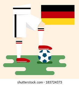 Germany, national soccer uniform and flag, flat design