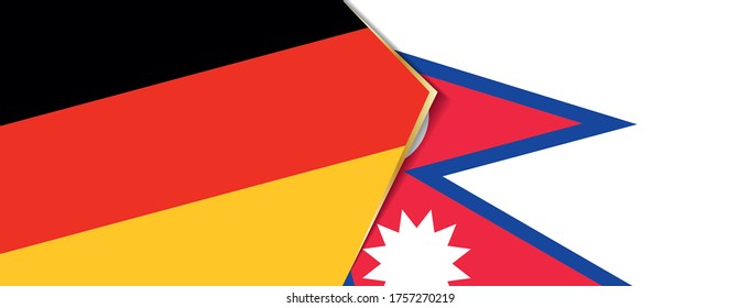 Germany and Nepal flags, two vector flags symbol of relationship or confrontation.