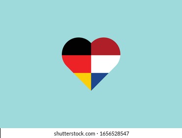 Alemania Países Bajos forma corazón símbolo de amor países amigos