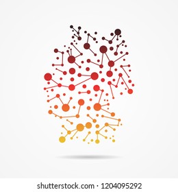 Germany network map logo in colors by the gradient of the national flag.