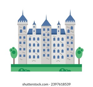 germany neuschwanstein with blue decorations vector isolated