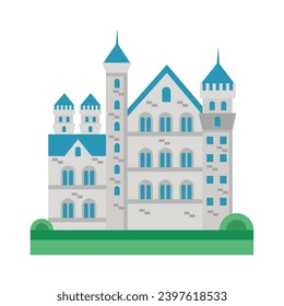 germany neuschwanstein with blue roofs vector isolated