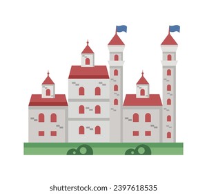 germany neuschwanstein with red decorations vector isolated