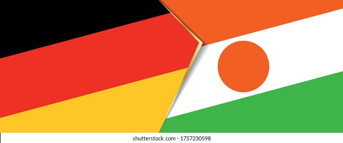 Deutschland und Niger Flaggen, zwei Vektorflaggen Symbol für Beziehung oder Konfrontation.