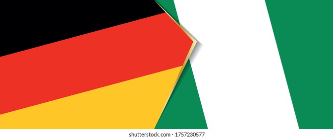 Deutschland und Nigeria Flaggen, zwei Vektorflaggen Symbol für Beziehung oder Konfrontation.