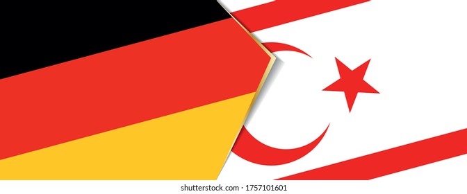 Deutschland und Nordzypern - zwei Vektorflaggen - Symbol für Beziehung oder Konfrontation.