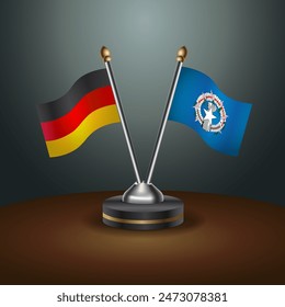 Germany and Northern Marianas table flags relation with gradient backgrund. Vector Illustration