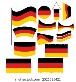 Germany official flag vector Vector illustration Set of German flags, in different styles