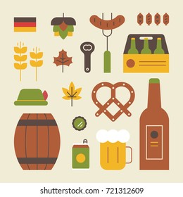 Germany Oktoberfest object icon symbol vector illustration flat design