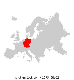 Germany on map of europe