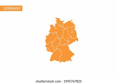 Germany orange map detailed vector.