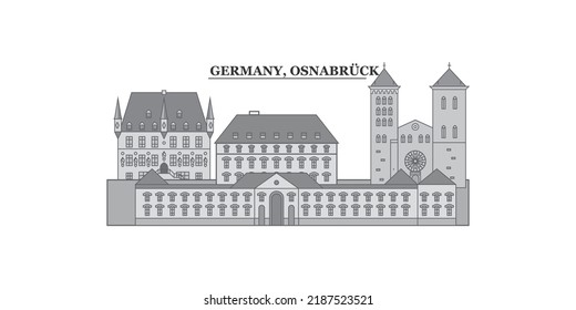 Germany, Osnabruck city skyline isolated vector illustration, icons