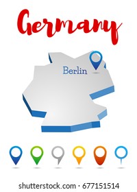 Germany outline map, Berlin, vector illustration
