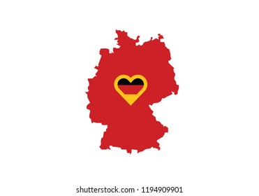 Germany outline map country shape heart symbol love state borders