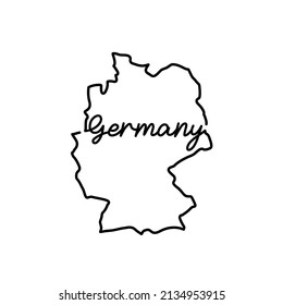 Germany outline map with the handwritten country name. Continuous line drawing of patriotic home sign. A love for a small homeland. T-shirt print idea. Vector illustration.